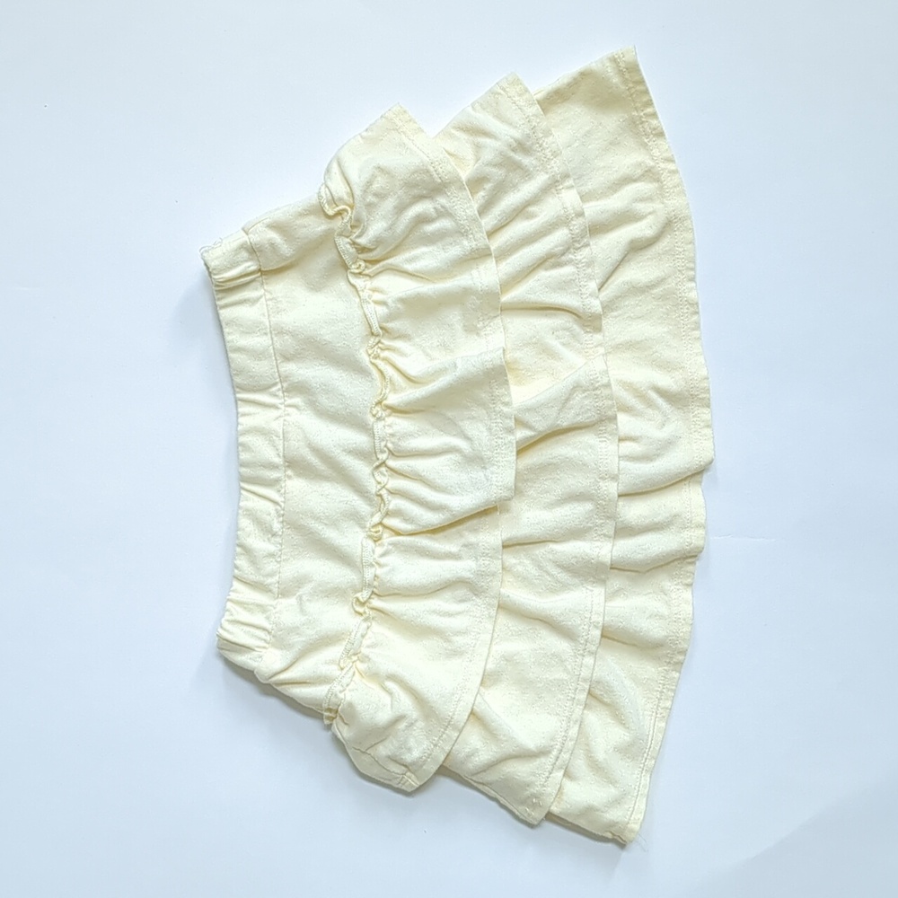 Girls Solid Yellow Tiered Ruffle Skort